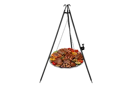 Grill trójnogowy z rusztem 70 cm – wiszący grill ogrodowy na ognisko