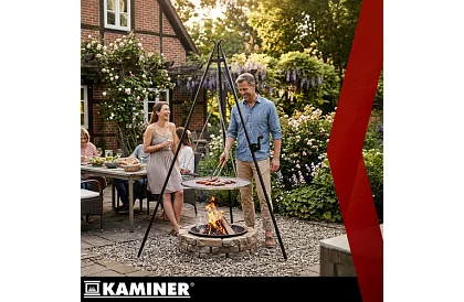 Grill trójnogowy z rusztem 70 cm – wiszący grill ogrodowy na ognisko