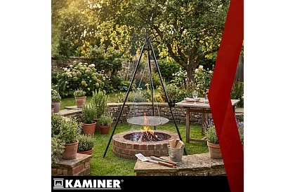 Grill trójnogowy z rusztem 70 cm – wiszący grill ogrodowy na ognisko
