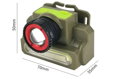 LED ładowana LED czołówka DOCOSS 2 w 1 - ZOOM – CREE LED + COB LED