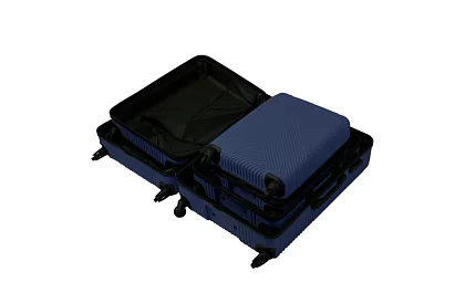Zestaw 3 walizek podróżnych na kółkach 39 l, 70 l, 99 l – ciemnoniebieski