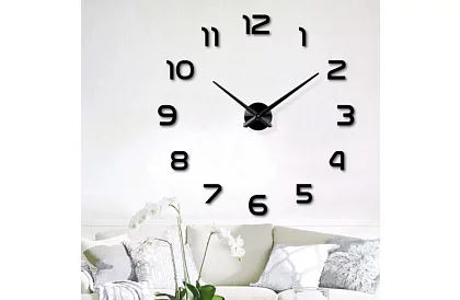 Zegar DIY na ścianę czarne – średnica 60 do 130 cm