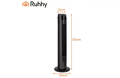 Wentylator kolumnowy oscylacyjny 83 cm, 45 W – czarny + pilot zdalnego sterowania