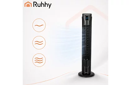 Wentylator kolumnowy oscylacyjny 83 cm, 45 W – czarny + pilot zdalnego sterowania