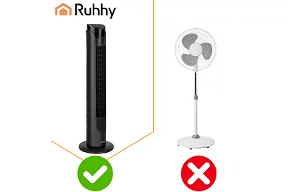 Wentylator kolumnowy oscylacyjny 83 cm, 45 W – czarny + pilot zdalnego sterowania