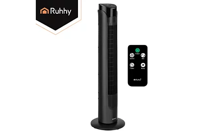 Wentylator kolumnowy oscylacyjny 83 cm, 45 W – czarny + pilot zdalnego sterowania