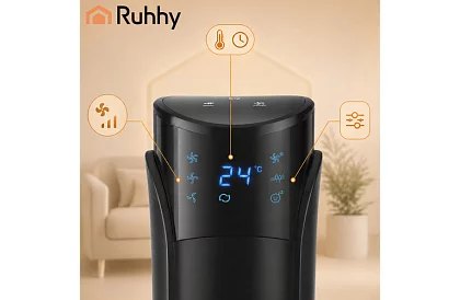 Wentylator kolumnowy oscylacyjny 83 cm, 45 W – czarny + pilot zdalnego sterowania