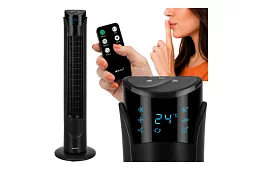 Wentylator kolumnowy oscylacyjny 83 cm, 45 W – czarny + pilot zdalnego sterowania
