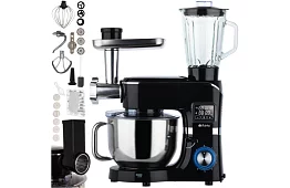 Robot kuchenny z mikserem i maszynką do mięsa – 2000 W, podgrzewana misa 6,2 l