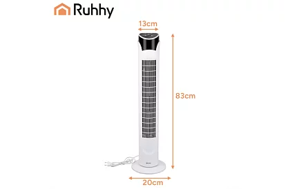 Wentylator kolumnowy oscylacyjny 83 cm, 45 W – biały + pilot zdalnego sterowania