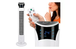 Wentylator kolumnowy oscylacyjny 83 cm, 45 W – biały + pilot zdalnego sterowania