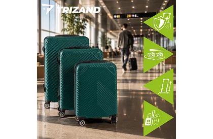Zestaw 3 walizek podróżnych na kółkach 39 l, 70 l, 99 l – zielona