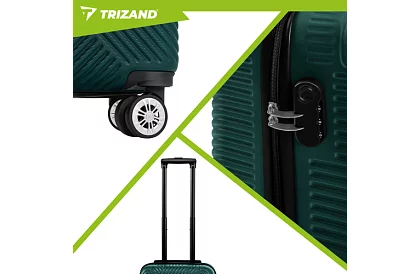 Zestaw 3 walizek podróżnych na kółkach 39 l, 70 l, 99 l – zielona