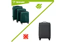 Zestaw 3 walizek podróżnych na kółkach 39 l, 70 l, 99 l – zielona