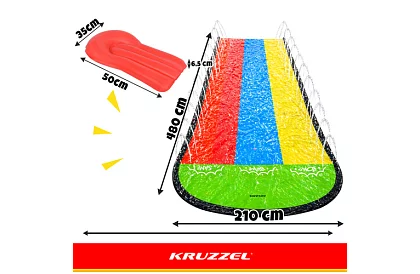 Potrójna zjeżdżalnia wodna z fontanną 480 cm + 3 jednostki