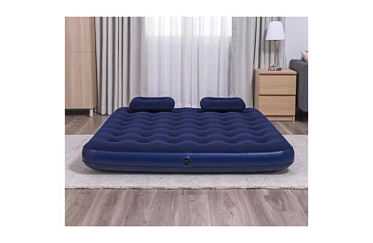 Materac dmuchany z pompką i poduszkami 203 × 152 × 22 cm – B67374