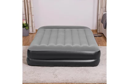 Materac dmuchany z wbudowaną pompą i poduszką 203 × 152 × 46 cm – B67403