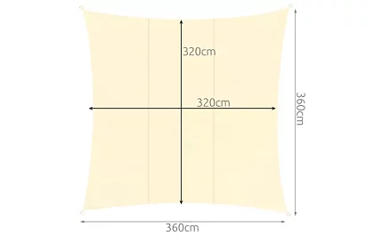 Osłona przeciwsłoneczna 3,6 × 3,6 m – beżowa