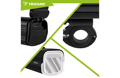 Zestaw świateł LED na rower 1000 lm, 4800 mAh