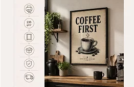 Coffee First – obraz - Kawa na pierwszym miejscu 01