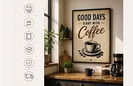 Good Days - obraz - Dobre dni zaczynają się kawą 03