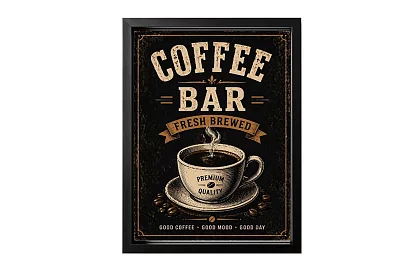 Coffee bar - obraz - Retro káva bar znak 07