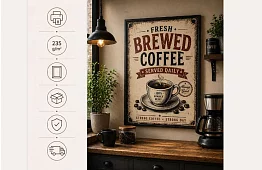 Fresh coffee - obraz - Świeża kawa codziennie 08