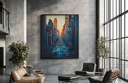 Miejska arteria - obraz - Puls wielkiego miasta podczas zachodu słońca 16