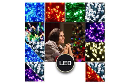 Oświetlenie świąteczne 210 LED – łańcuchy w 6 kolorach o długości 21 metrów