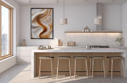 Kawa fala - obraz - Elegancka abstrakcja inspirowana cappuccino 29