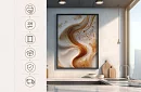 Kawa fala - obraz - Elegancka abstrakcja inspirowana cappuccino 29
