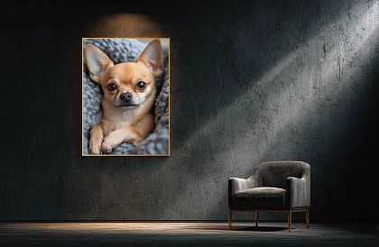 Przytulny towarzysz - obraz - Urocza chihuahua w miękkim legowisku 17