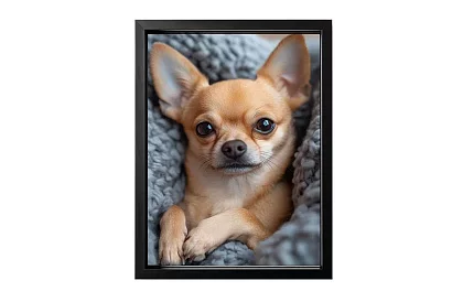 Przytulny towarzysz - obraz - Urocza chihuahua w miękkim legowisku 17