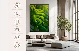 Tropikalny liść - obraz - Monstera w nowoczesnym stylu naturalnym 45