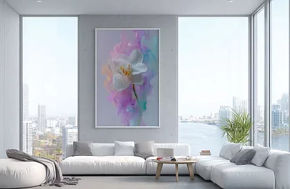 Delikatna aura - obraz - Orchidea w kolorowej mgle 51