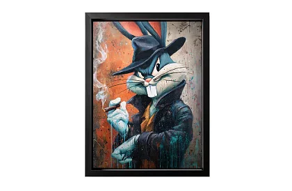 Szorstki zając - obraz - Stylizowana postać w stylu urban art 46