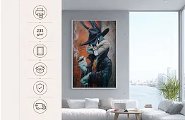 Szorstki zając - obraz - Stylizowana postać w stylu urban art 46