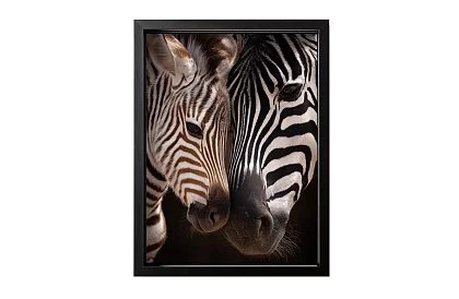 Bliskość natury - obraz - Zebra z młodym w detalu 55