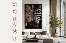 Bliskość natury - obraz - Zebra z młodym w detalu 55
