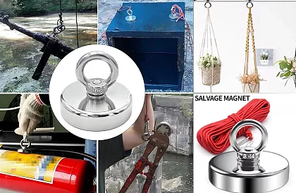 Zestaw do magnet fishing – magnes neodymowy N52 - 61 kg + lina 10 m