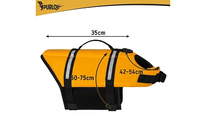 Kamizelka ratunkowa odblaskowa dla psów - rozmiar L - 10-20 kg