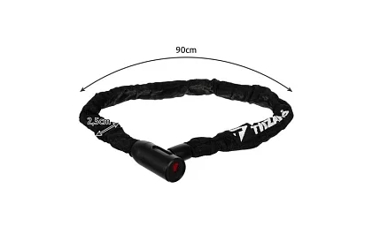 Zamek stalowy łańcuchowy do roweru 90 cm, 6 mm, 2 klucze