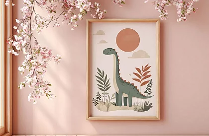 Dinosaurowy poszukiwacz przygód - obraz - Przyjazny dinozaur w naturze 73