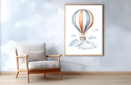 Ścieżka między chmurami - obraz - Balon na gorące powietrze nad chmurami 80