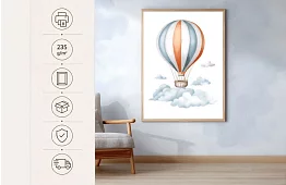 Ścieżka między chmurami - obraz - Balon na gorące powietrze nad chmurami 80