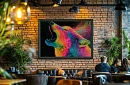 Wilcza siła kolorów - obraz - Neonowy wilk w blasku kolorów 82