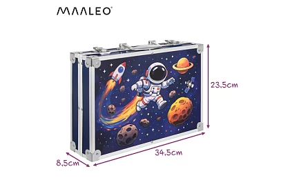 Zestaw przyborów artystycznych dla dzieci 145 elementów + XXL etui Astronaut
