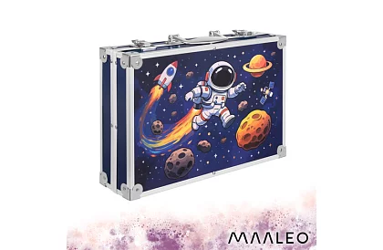 Zestaw przyborów artystycznych dla dzieci 145 elementów + XXL etui Astronaut