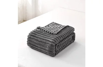 Koc 160 × 200 cm – szary, mikrofibra, jakość premium