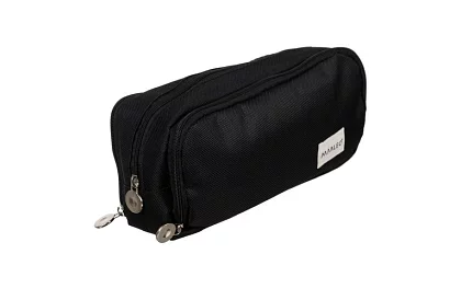 Etui szkolne – czarny trójkomorowy piórnik